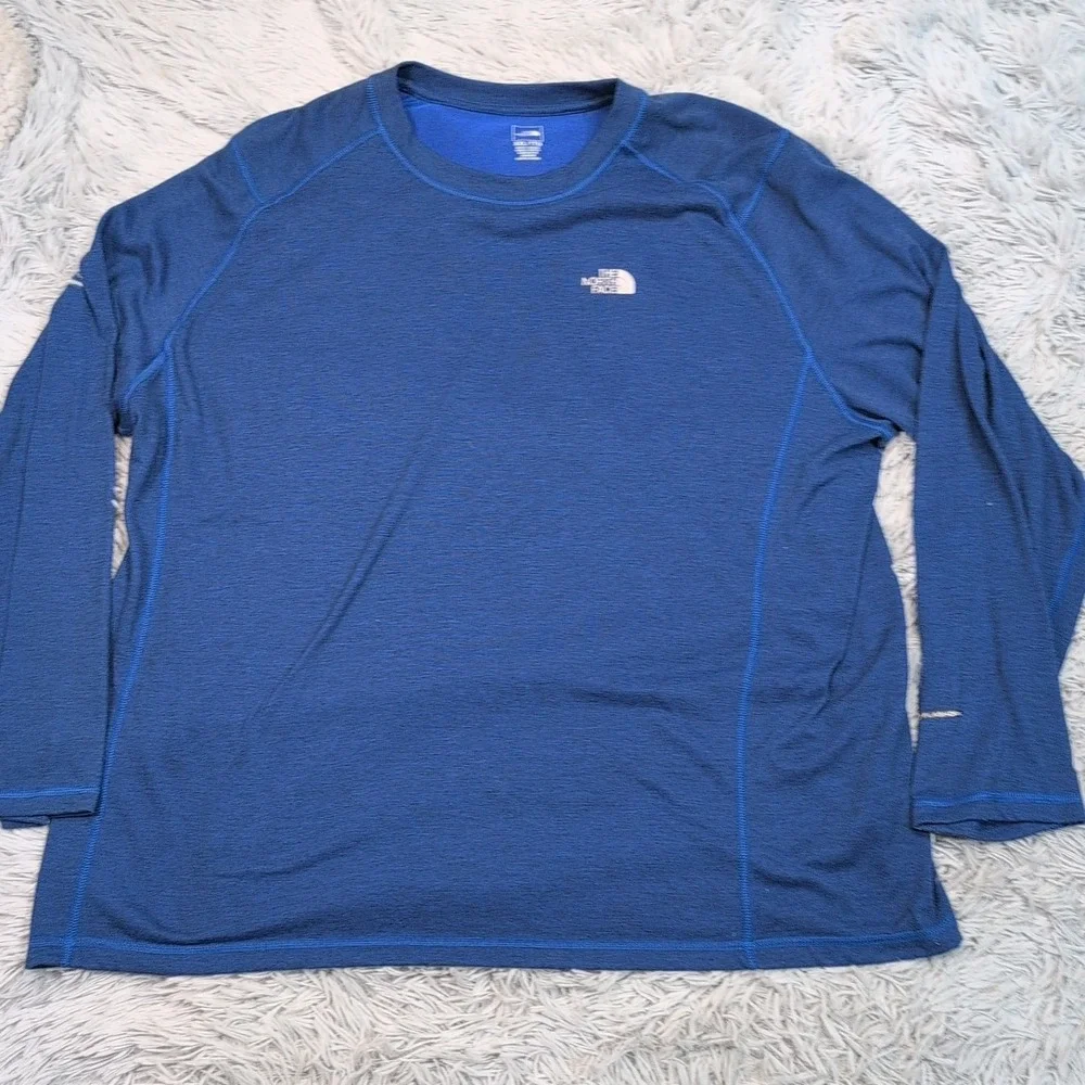The North Face Shirt Mens XXL Blue‎ Flashdry Athletic Active Lightweight Tee